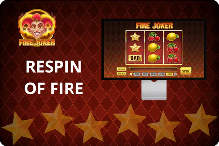 Ekran gry Fire Joker z aktywną funkcją Respin of Fire
